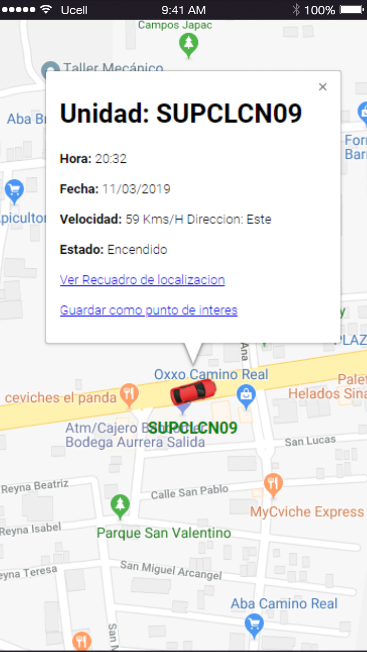 Pantalla de la Plataforma Satelital 2